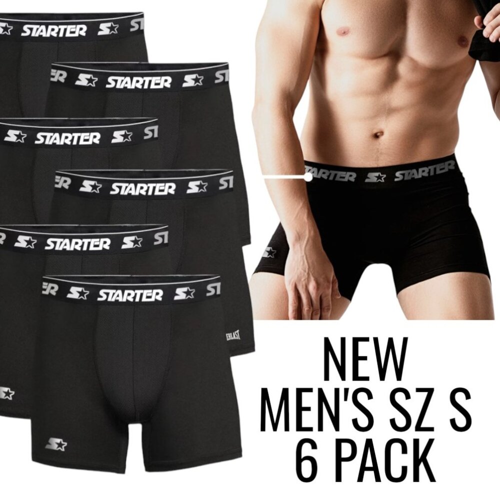 NEW Starter Men’s Active Performance Boxer Briefs Underwear 6 Pack Set of 6 Size